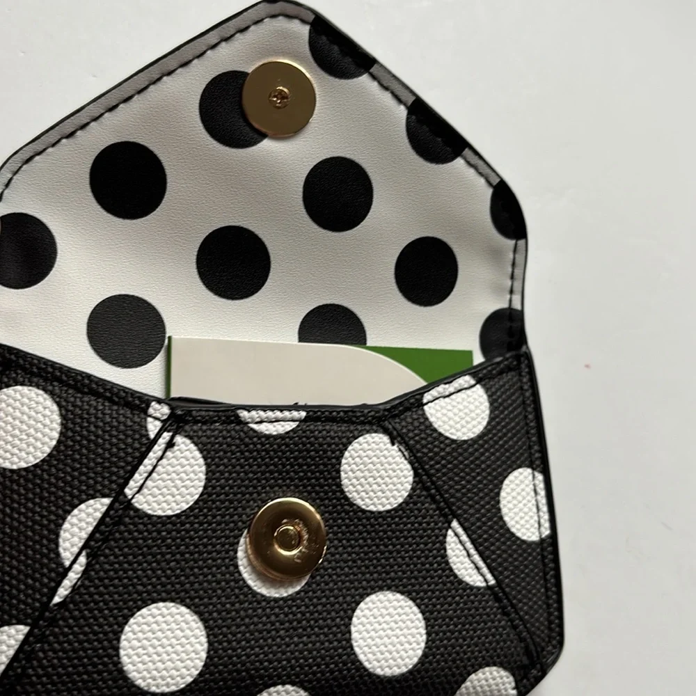 Kate Spade LIMITED EDITION Black and White Polka Dot Envelope Card Case